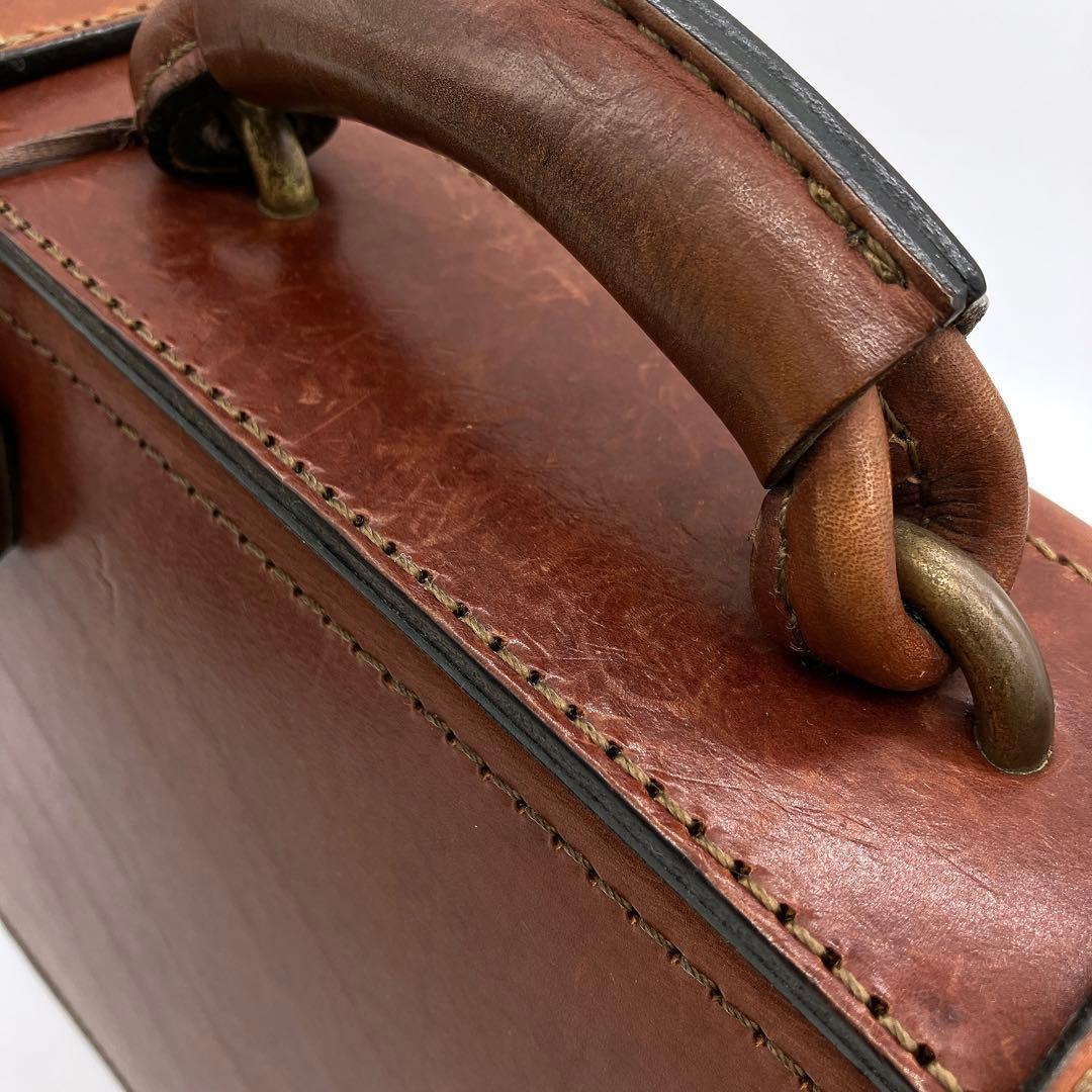 【HERZ】パイロットケース　ビジネスバッグ　レザー　ブラウン.