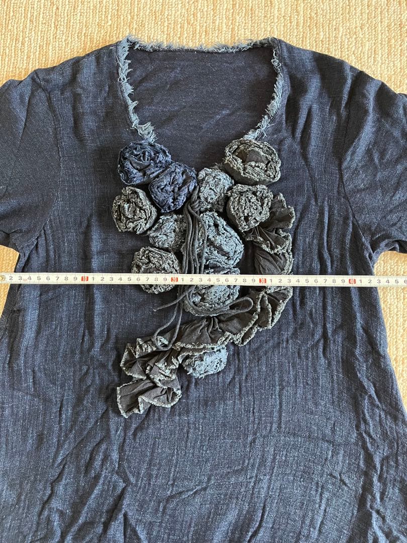 45RPM インディゴブルー　シャツ　ブラウス