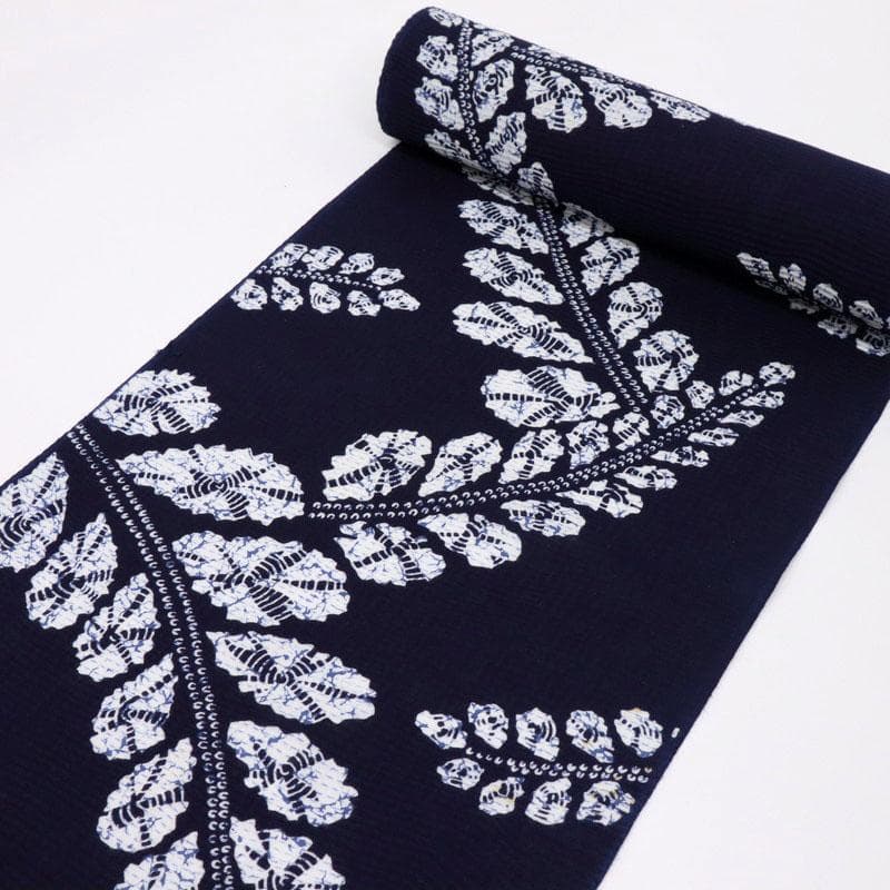 《かさ★手縫い仕立て+ロウケツ染め■浴衣リップル生地木綿紺反25-113》