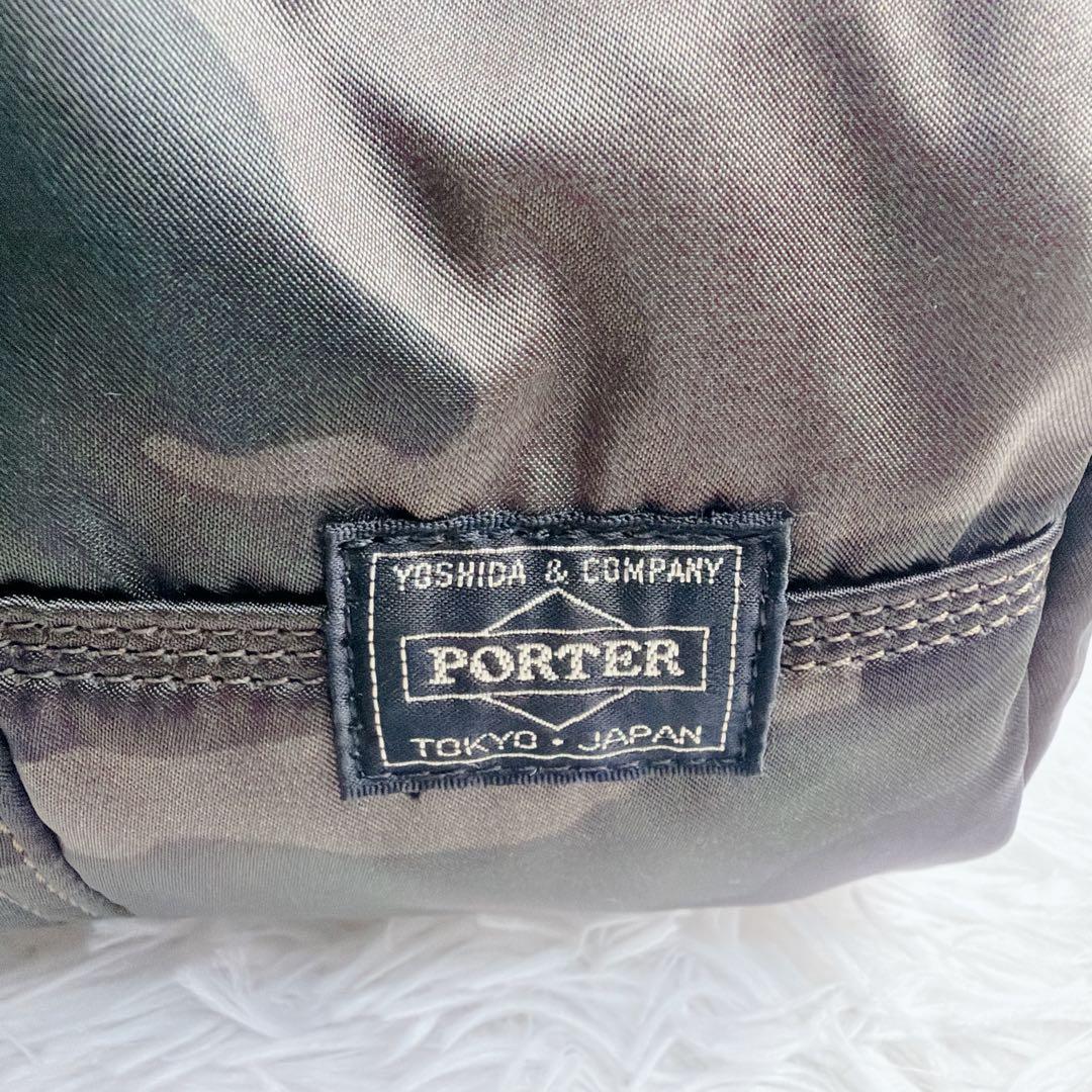極美品 PORTER タンカー 迷彩 カモフラ 30周年 記念 ドラム バッグ
