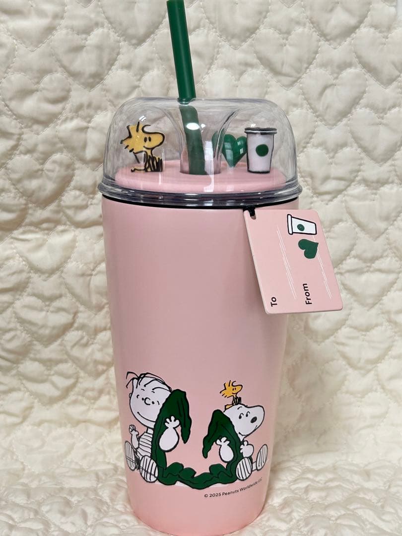 スタバ PEANUTS ステンレスコールドカップタンブラー ピンク　473ml