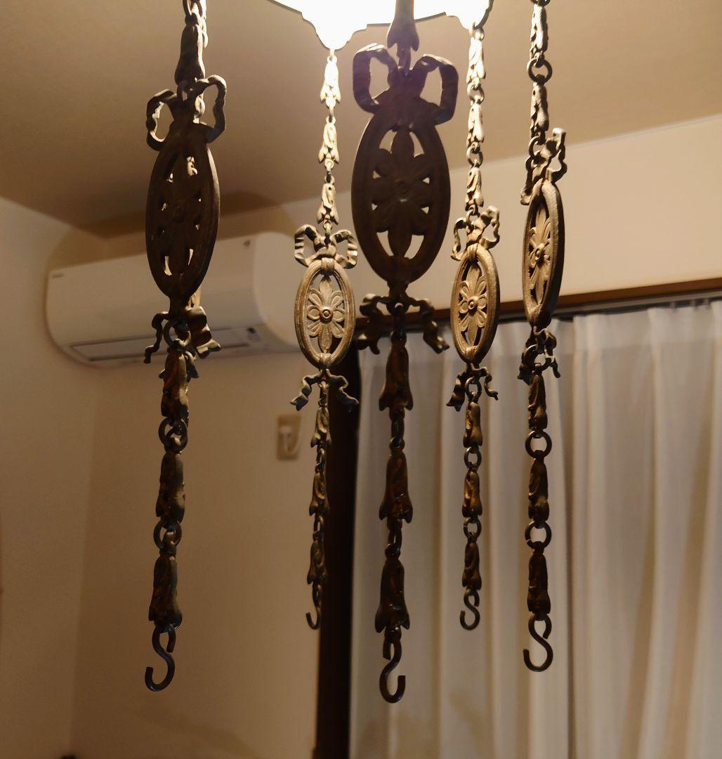 SAYO様用アンティーク 真鍮製 ？ シャンデリア ライト 照明 ランプシェード