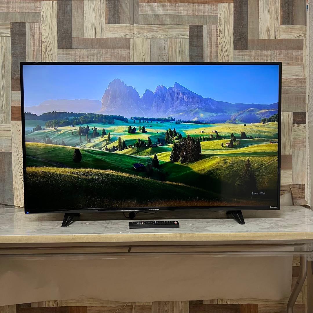 全国送料込❣️フナイ 50型 4K液晶テレビ 外付けHDD裏番組録画対応