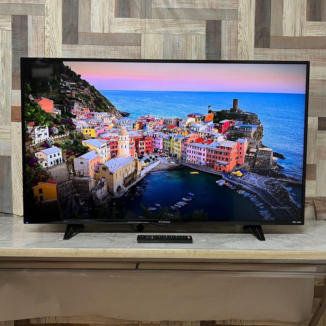 全国送料込❣️フナイ 50型 4K液晶テレビ 外付けHDD裏番組録画対応