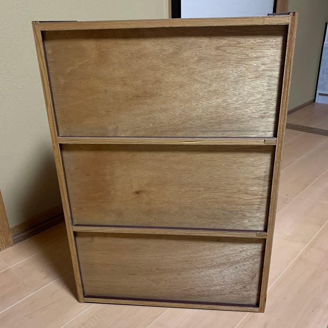 昭和レトロ　木製ガラス引戸棚　引き戸　食器棚　古家具　ガラス戸　小型ケース