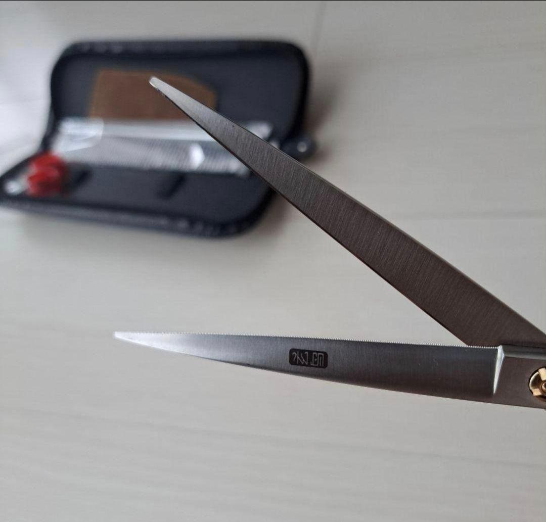 新品★フェニーチェ ストレートシザー★ギザ刄★トリミングばさみ★7インチ