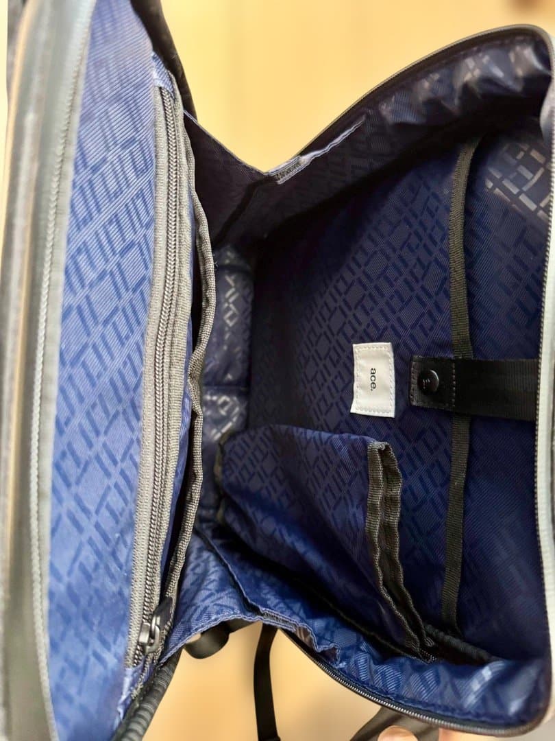 エース ガジェタブル ヘザー 耐水加工ビジネスバック ポケット多数