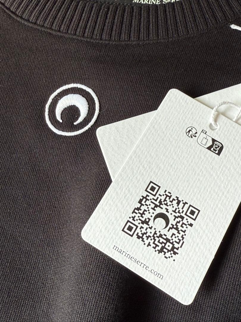 Marine Serre マリーンセル ブラック クロップド スウェット