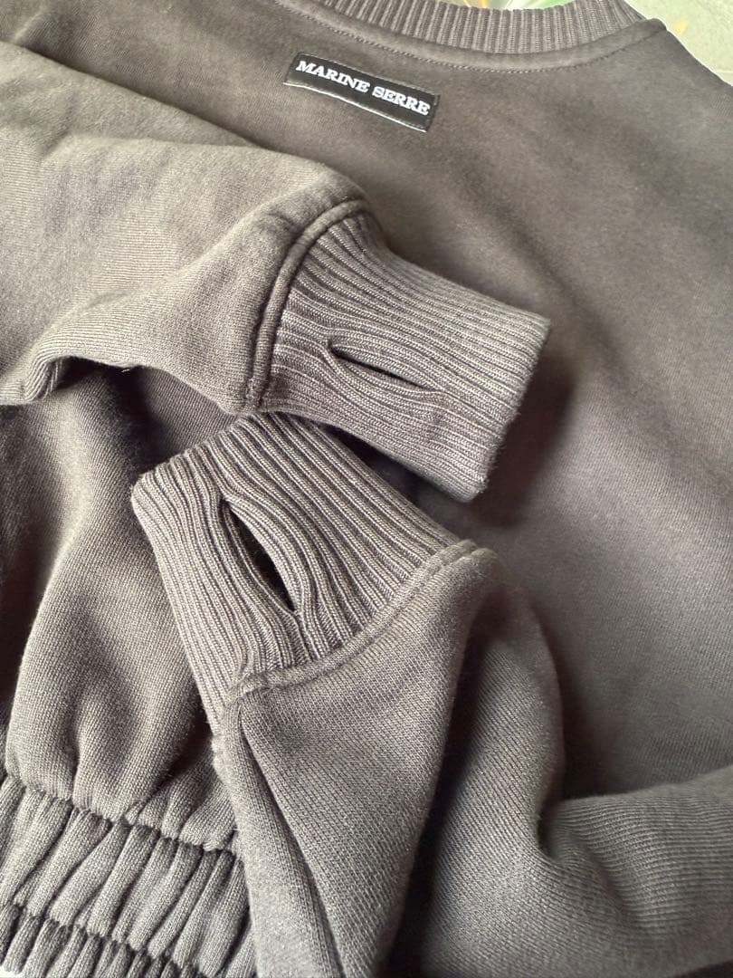 Marine Serre マリーンセル ブラック クロップド スウェット
