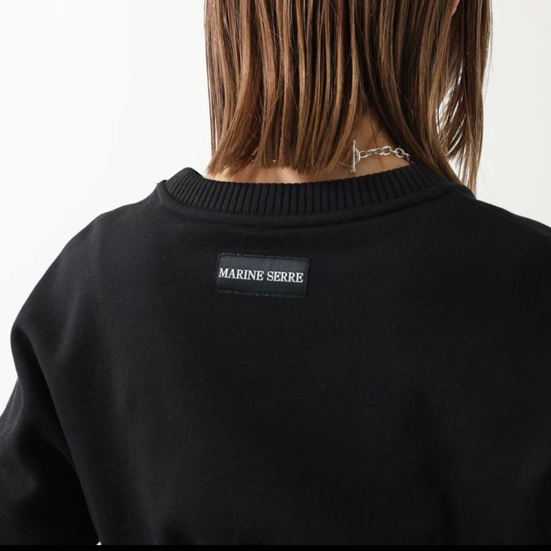 Marine Serre マリーンセル ブラック クロップド スウェット