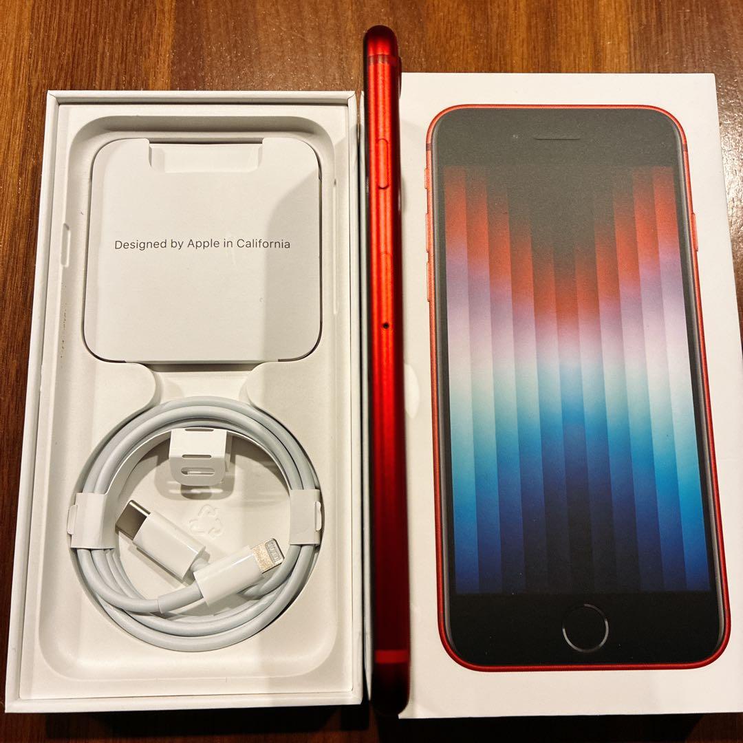iPhoneSE 第3世代 レッド 128GB SIMフリー 箱&付属品あり