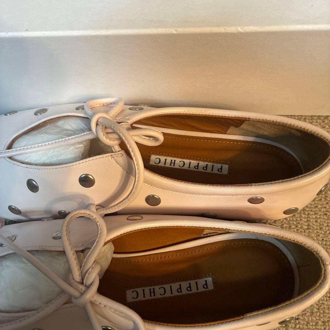 極美品PIPPICHIC / AMBER スタッズ フラットシューズ