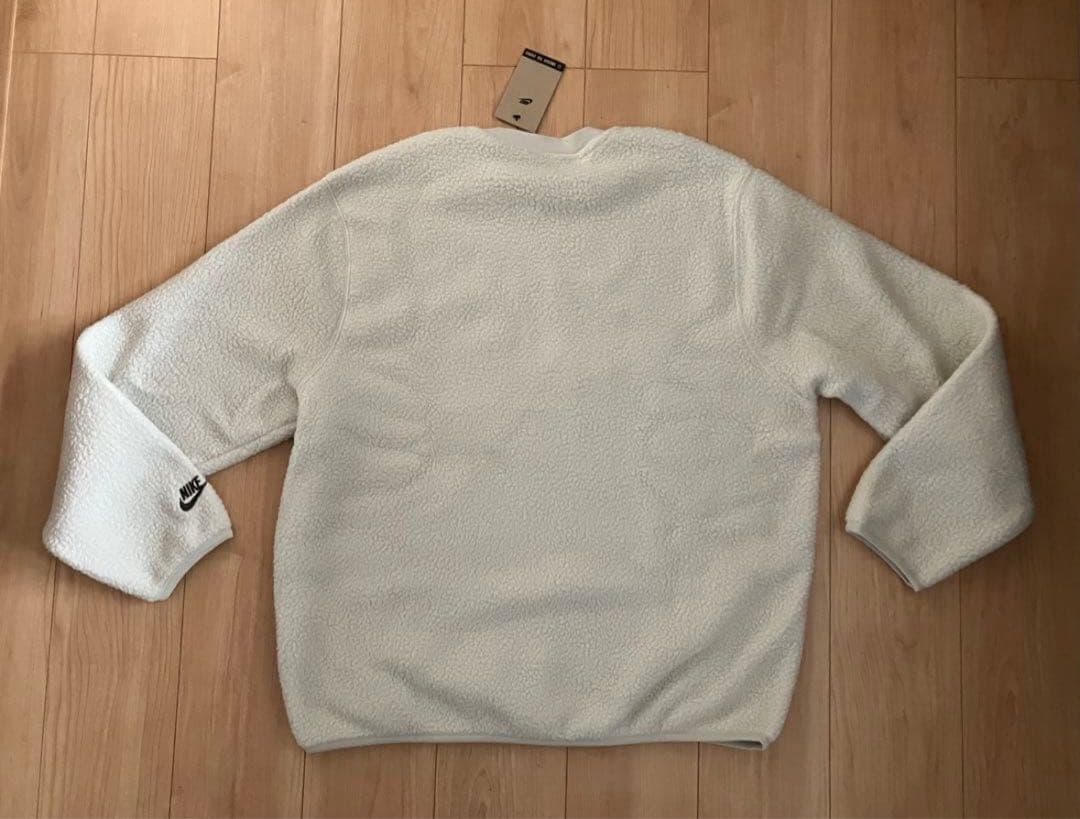 新品タグ付★NIKE★ナイキ★ボアフリースクルーネックスウェット★アイボリー★