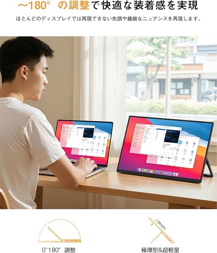 344 モバイルモニター 15.6インチ モバイルディスプレイ 自立型 ケース付
