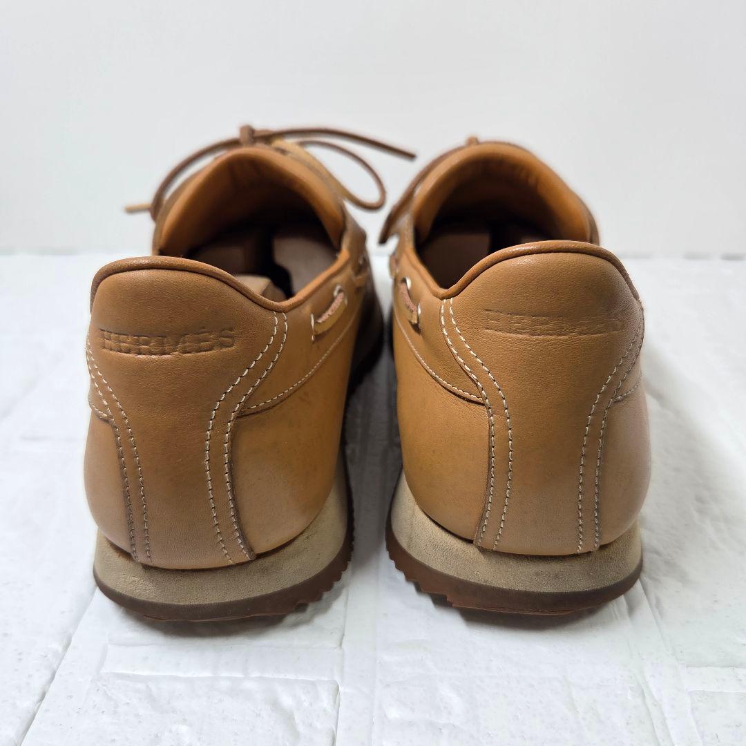 HERMES デッキシューズ 41.5(26.5cm) ブラウン