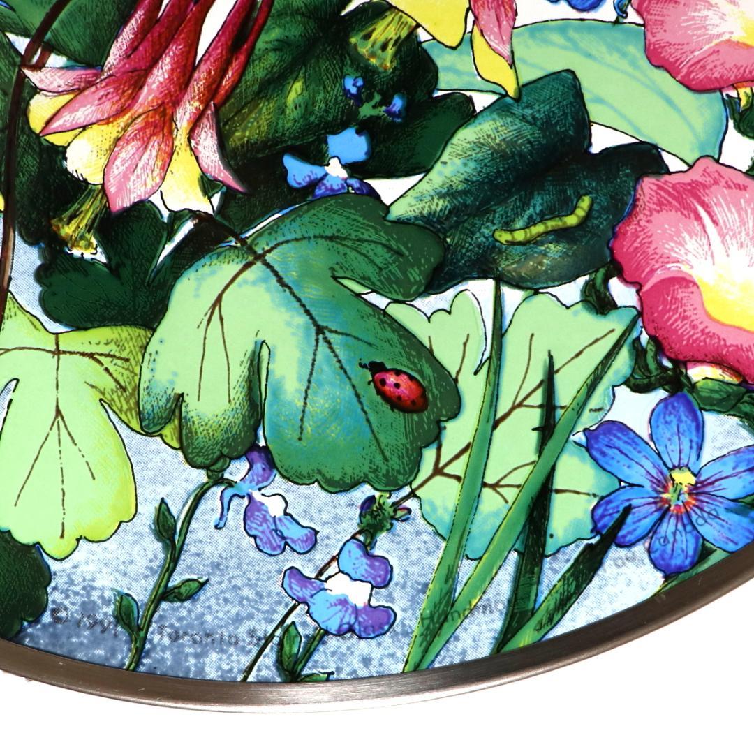 蜻蛉とテントウムシと野生の草花 大型 ヴィンテージ ステンドグラス トロント