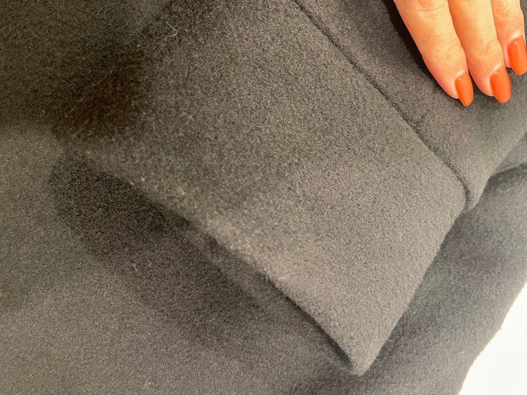 美品　TICCA テントコート　ブラック　ウールコート　黒　クロ