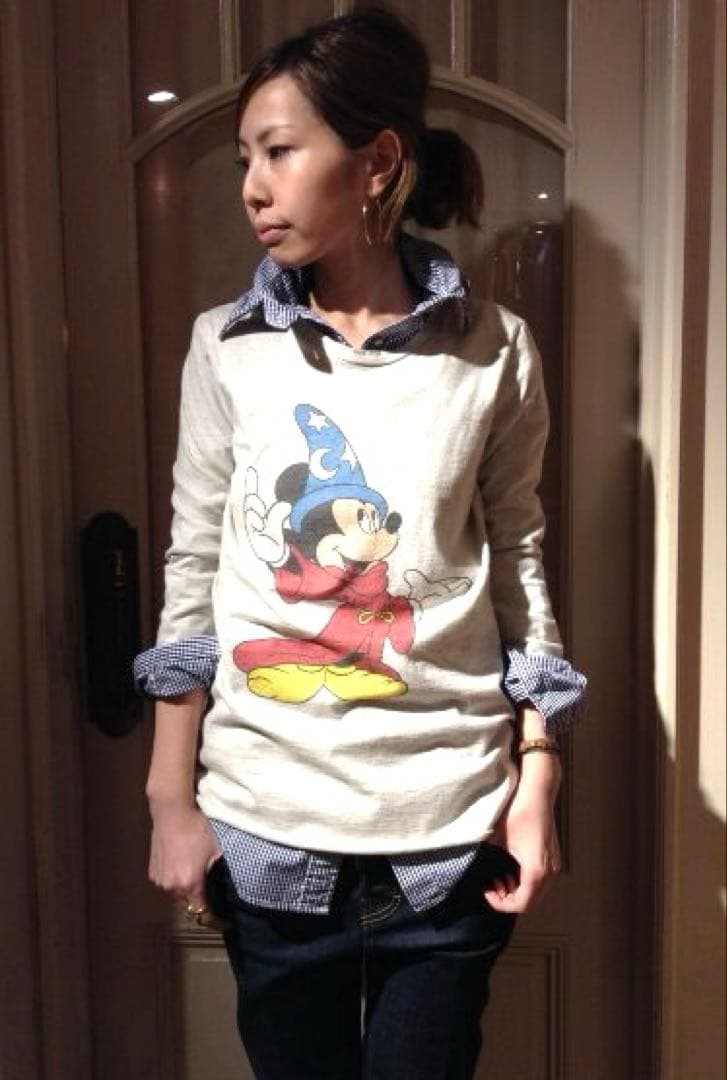 希少！！アパルトモン 別注 Mickey ロンTミッキーエコバッグ付！サイズM