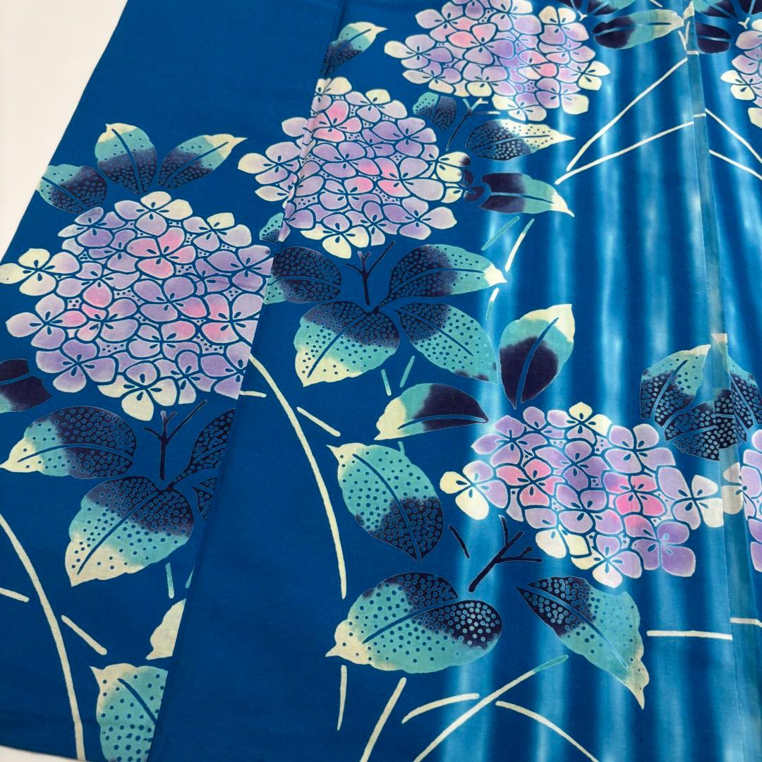 m*i様 AK-7968 夏浴衣 浴衣 裄66.5 注染 コーマ地 紫陽花 盛夏