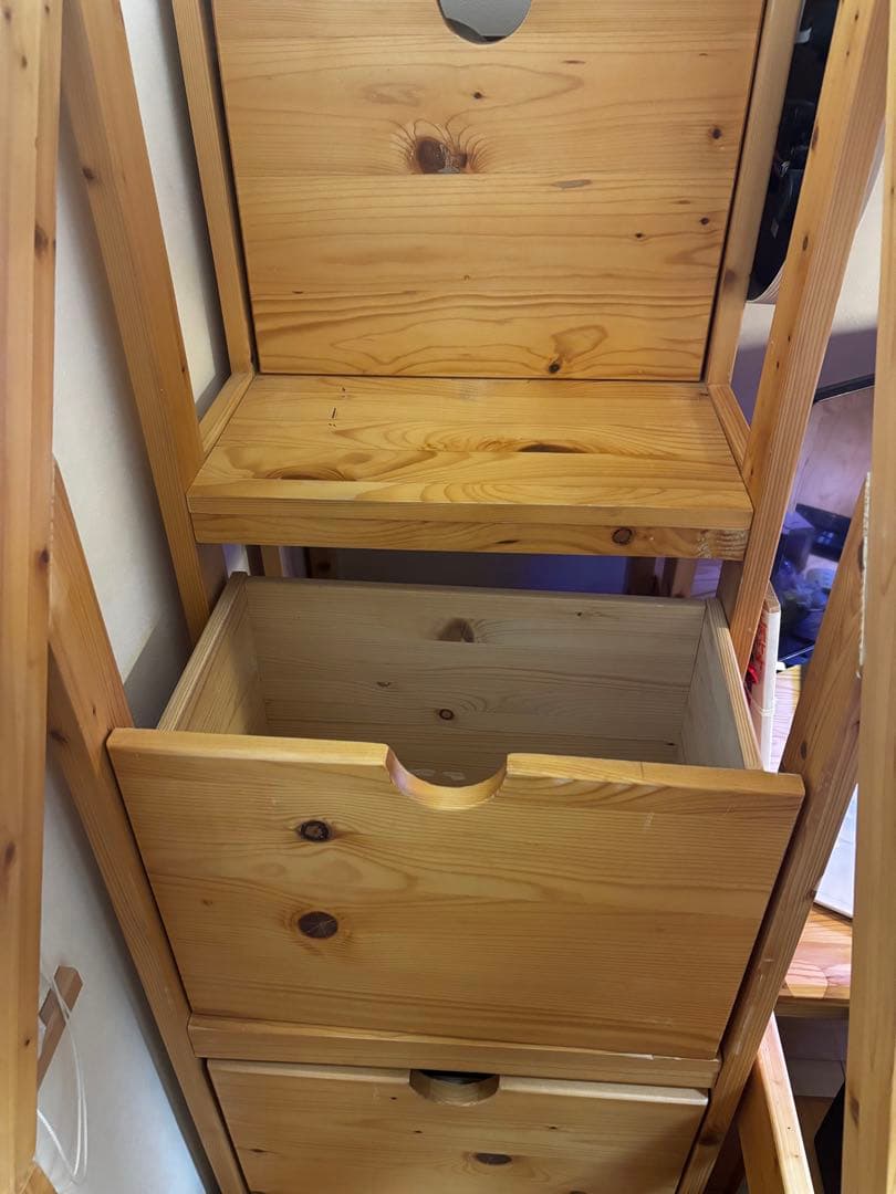 おくさん専用です！ 木製ロフトベッド デスク付き シングルサイズ