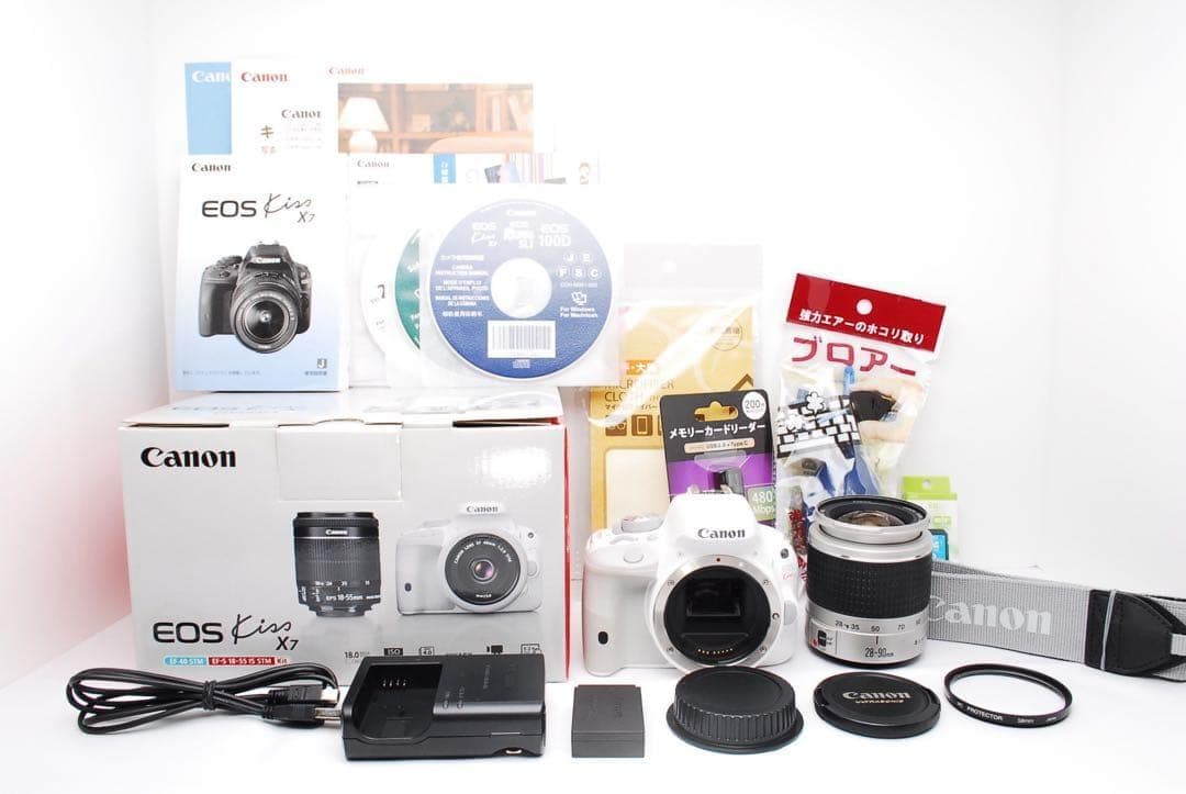 女性に人気♥️Canon X7ホワイト！箱・CD・説明書・USMレンズで安心撮影