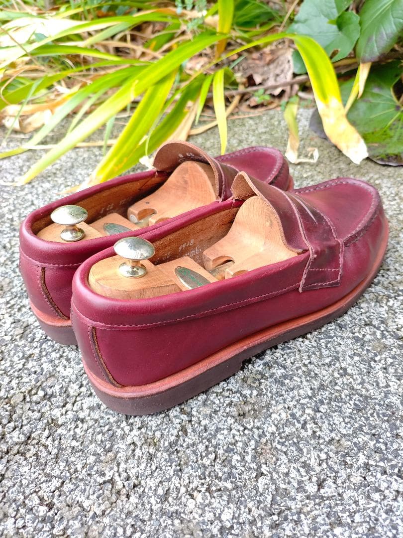 ラッセルモカシン ローファー 8 EE バーガンディー