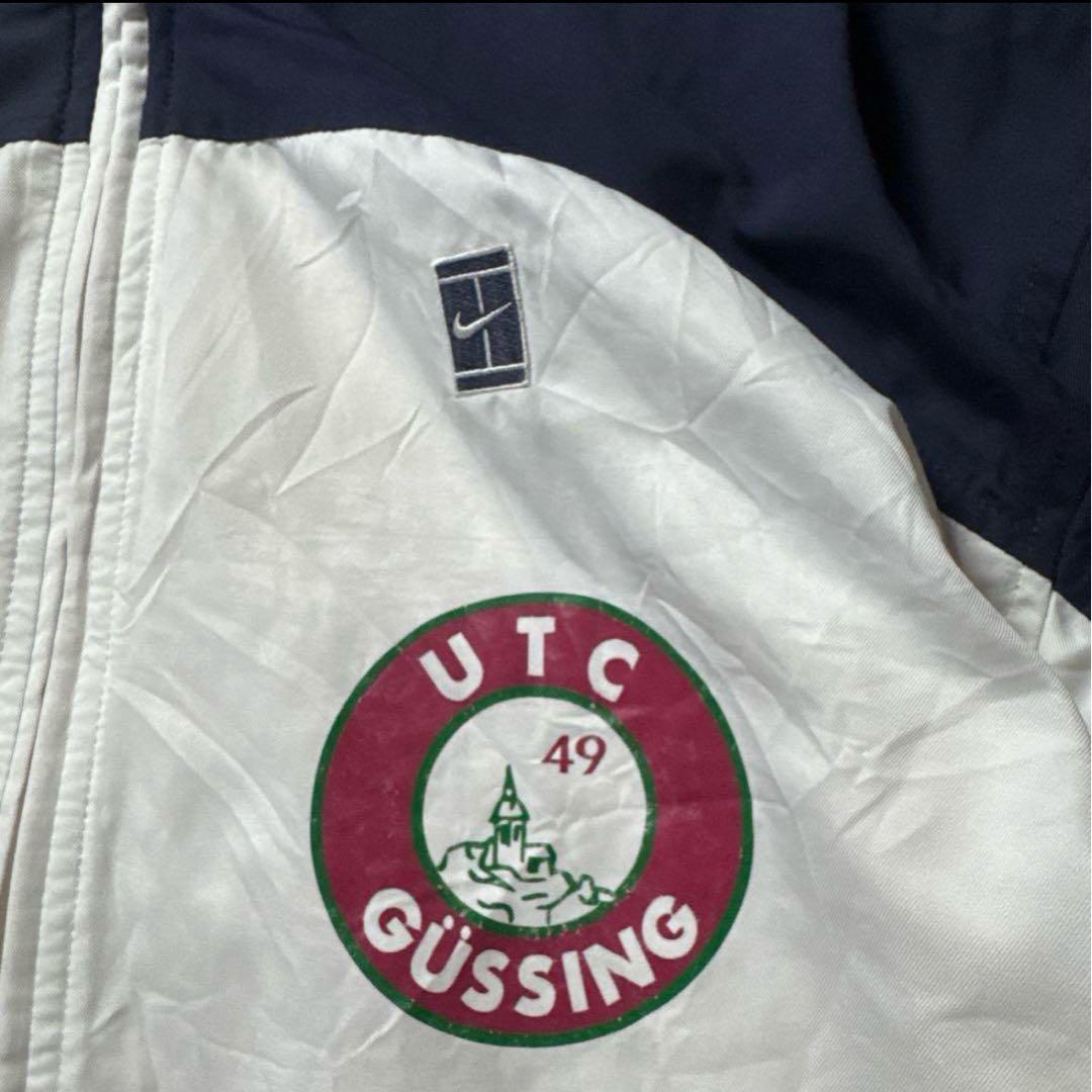 NIKE古着00s欧州支給ナイロンジャケットY2KフロッキープリントO51