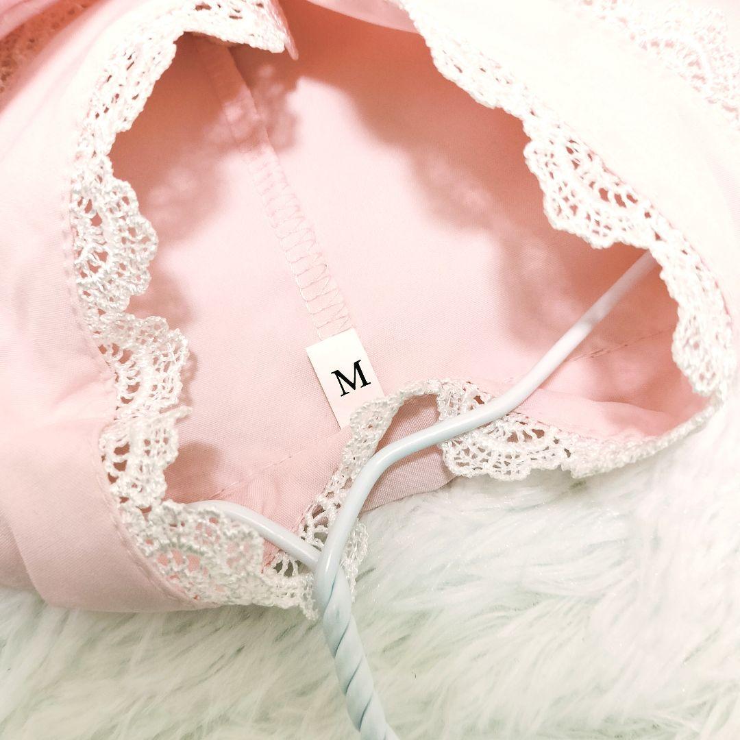 十字心結シリーズロリィタドレス ブラウス ワンピース 姫袖 甘ロリ ピンク