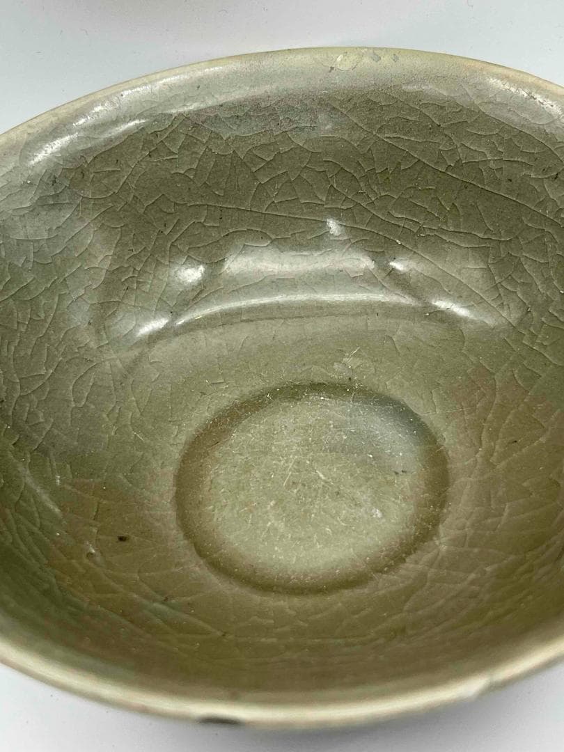 宋時代　青磁　耀州窯刻蓮瓣文碗　茶盞 青瓷鉢　茶碗　唐物(D-3)