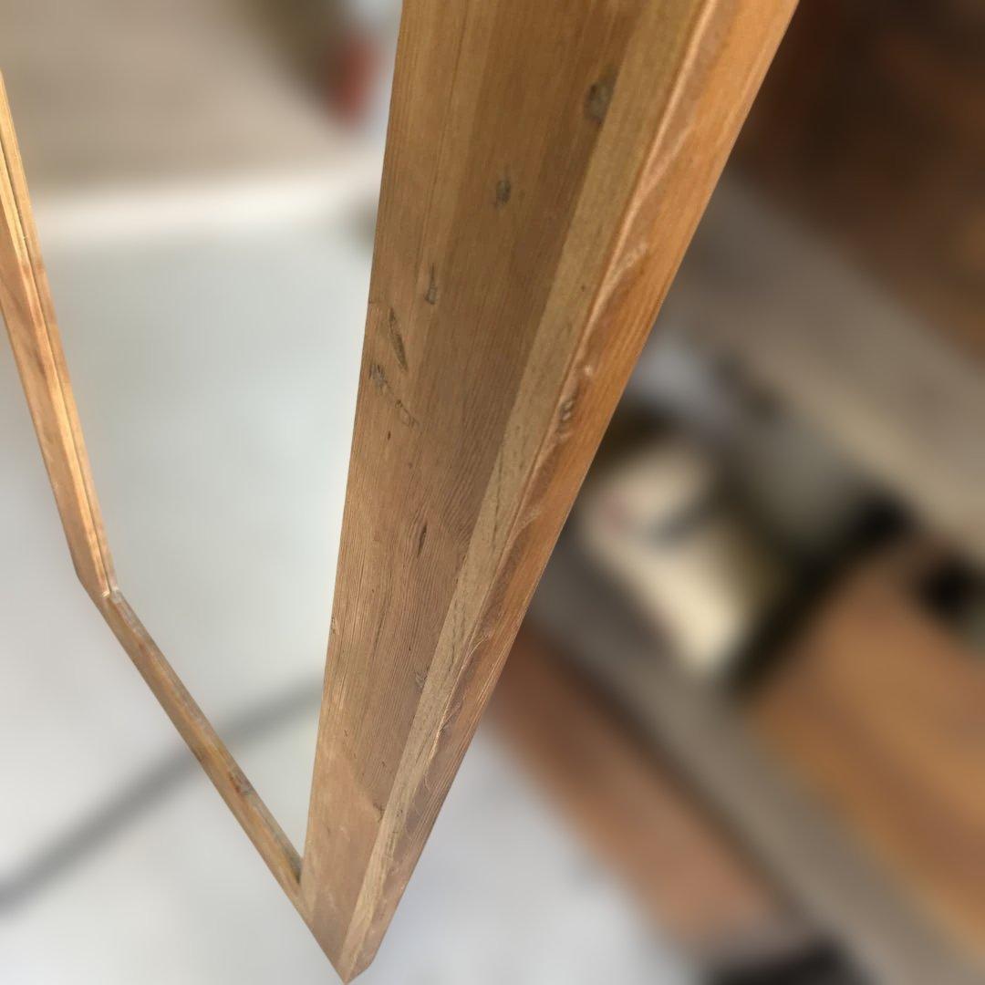 クラッシュゲート オクトミラー パイン古材 160cm 特大 姿見 全身鏡 無垢