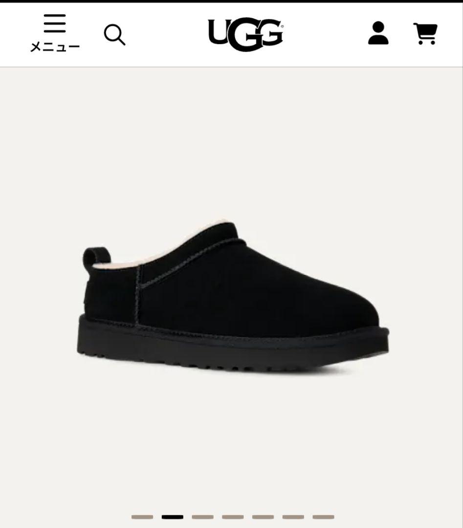 正規品ugg クラシックマイクロ　ブラック 25cm スリッポン黒