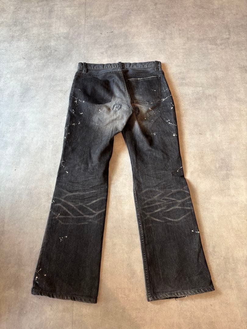 ナンバーナイン 01AW スタンダード期 名作 グランジデニム フレア キムタク