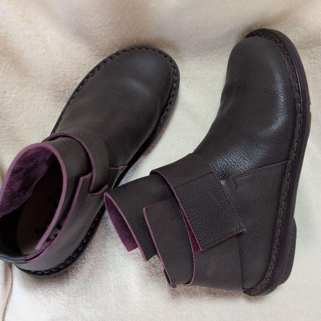 お値下げトリッペンダークグレーレザー ストラップブーツ