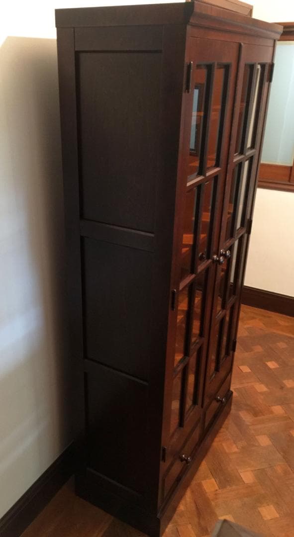 北海道民芸家具 飾り棚 本棚 ガラスキャビネット ディスプレイ棚