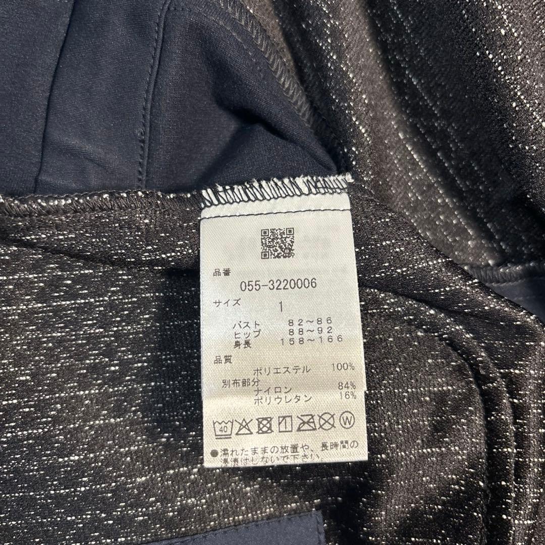 パーリーゲイツダイヤニットジャガードグレー×濃紺色ジャケットサイズ1