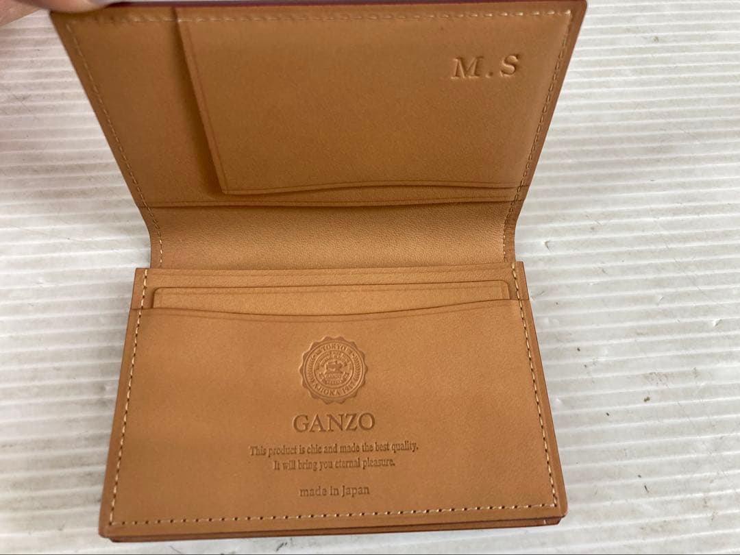 T300 GANZO CORDOVAN 通しマチ名刺入れ コードバン ブラウン