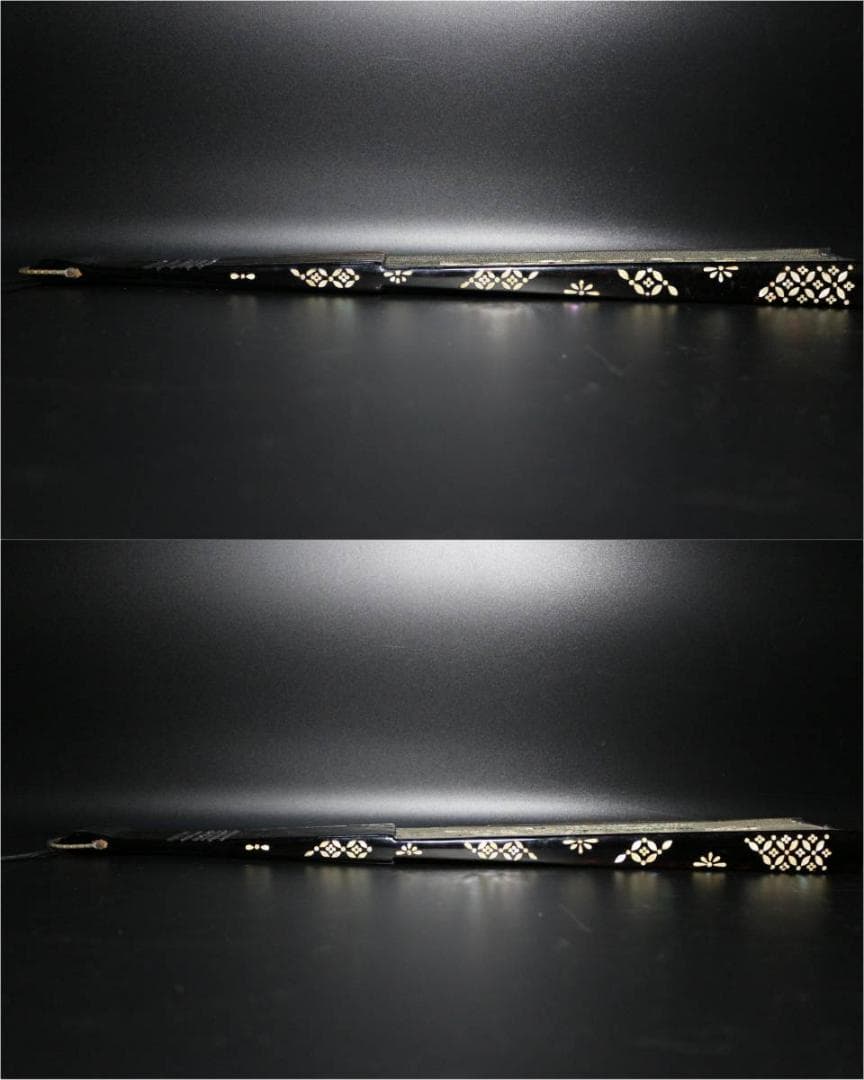 扇子 中国 螺鈿細工 古い 刺繍 孔雀 桜 シノワズリ ブラック