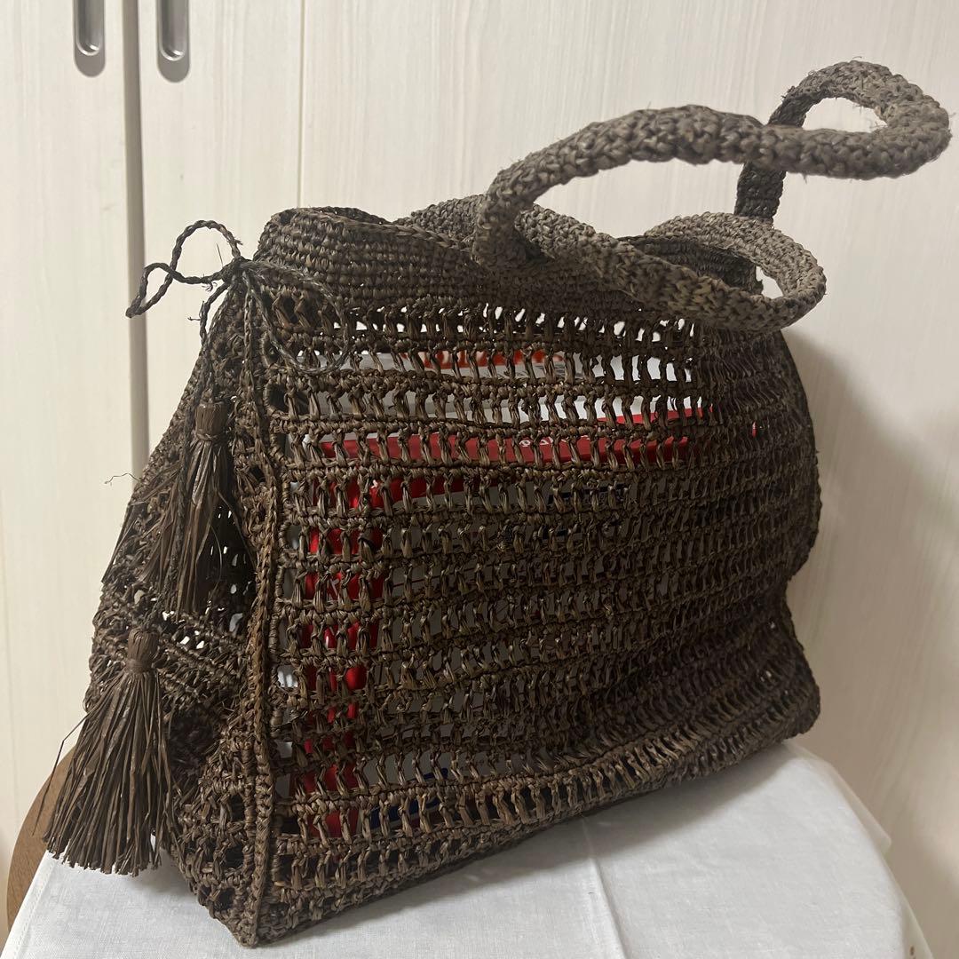 依頼人専用　プリスティン　ダークブラウン編み込みトートバッグ