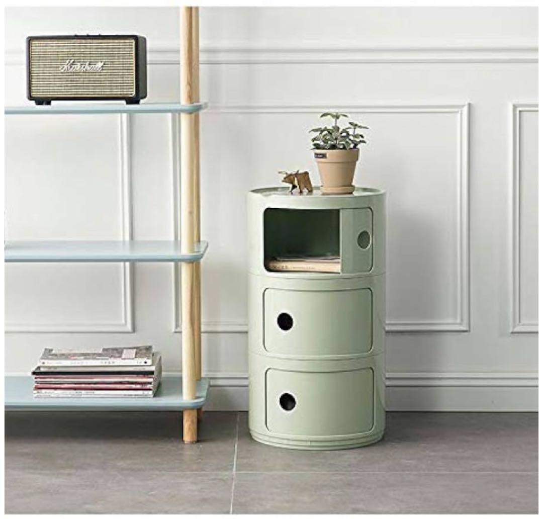 コンポニビリオフ 抹茶 円柱型 3段収納ボックス