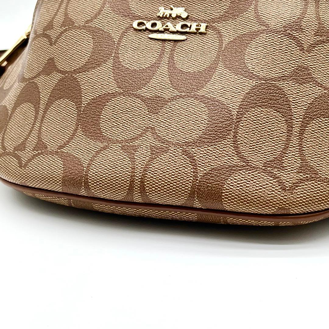 【極美品】COACH シグネチャー ウエストバッグ ボディバッグ レザー 茶色