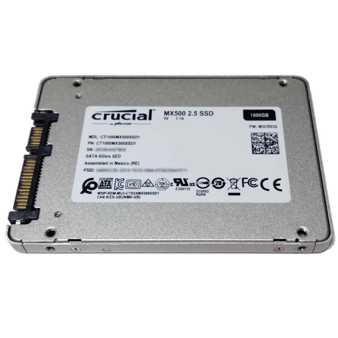 中古 Crucial SSD 1000GB MX500 2.5インチ SSD