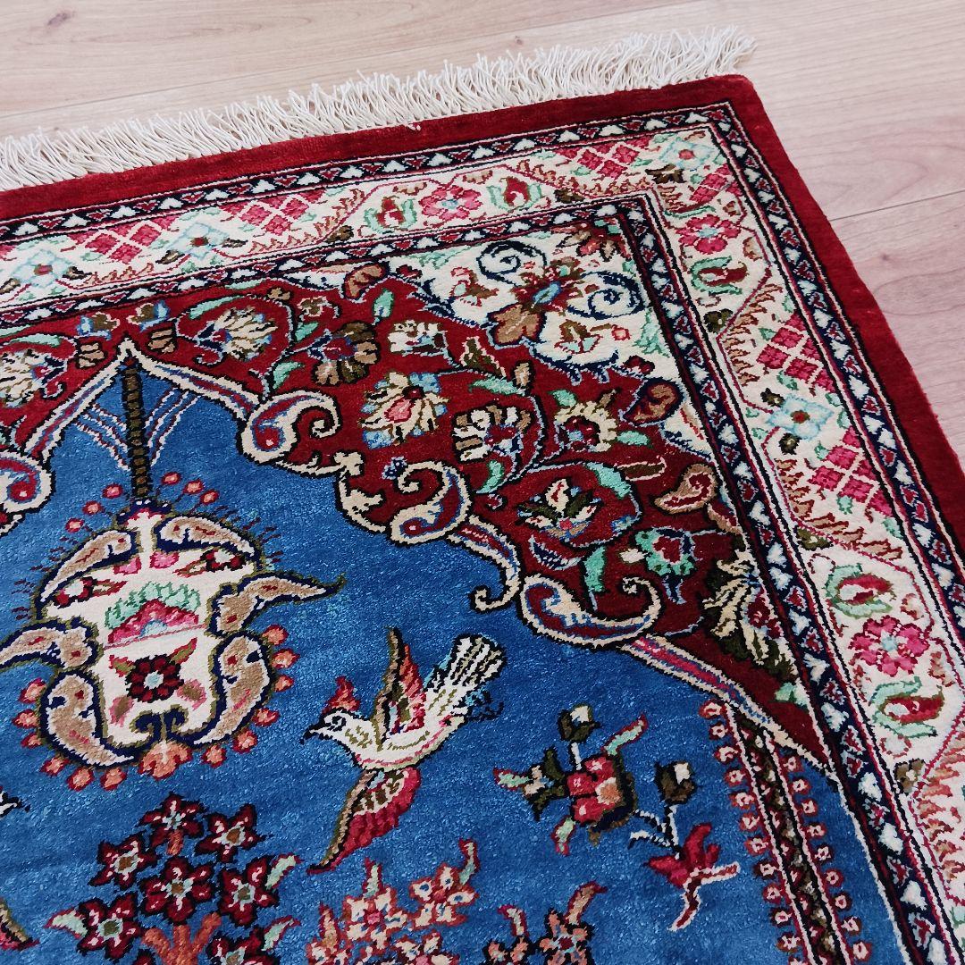 Y3200 高級ペルシャ絨毯 クム産 シルク100% 手織り100万ノット