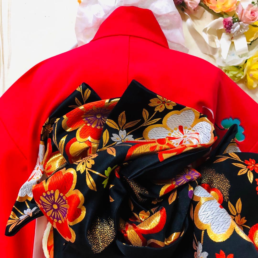 七五三七歳未使用着物‼️人気赤地暈し⭐︎御所車手毬花々煌びやか際立つ⭐︎安心フルセット
