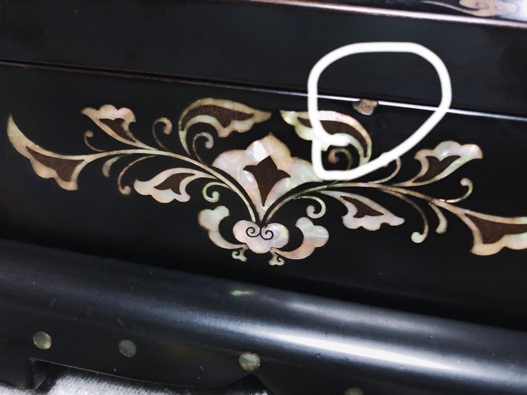 骨董品100年もの螺鈿細工箱　時代物漆器 古美術