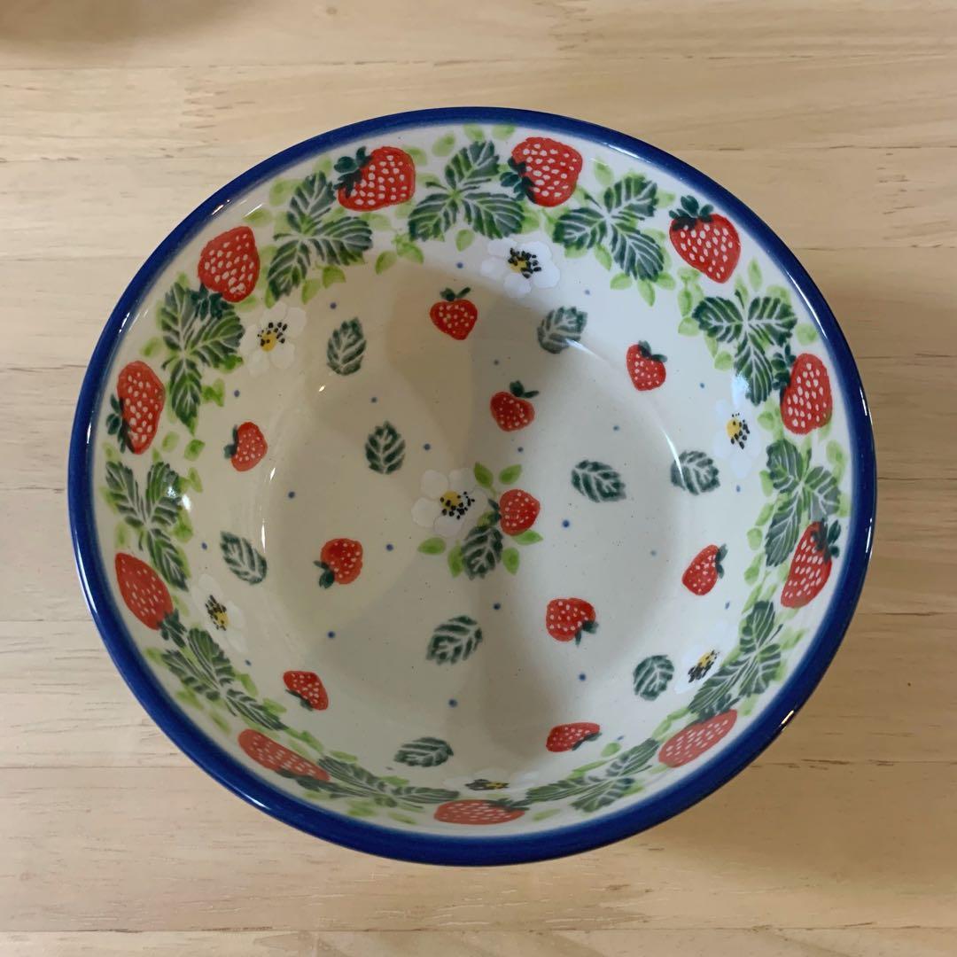 ポーリッシュポタリー ツェラミカアルティスティッチナ いちご ボウル 2個セット
