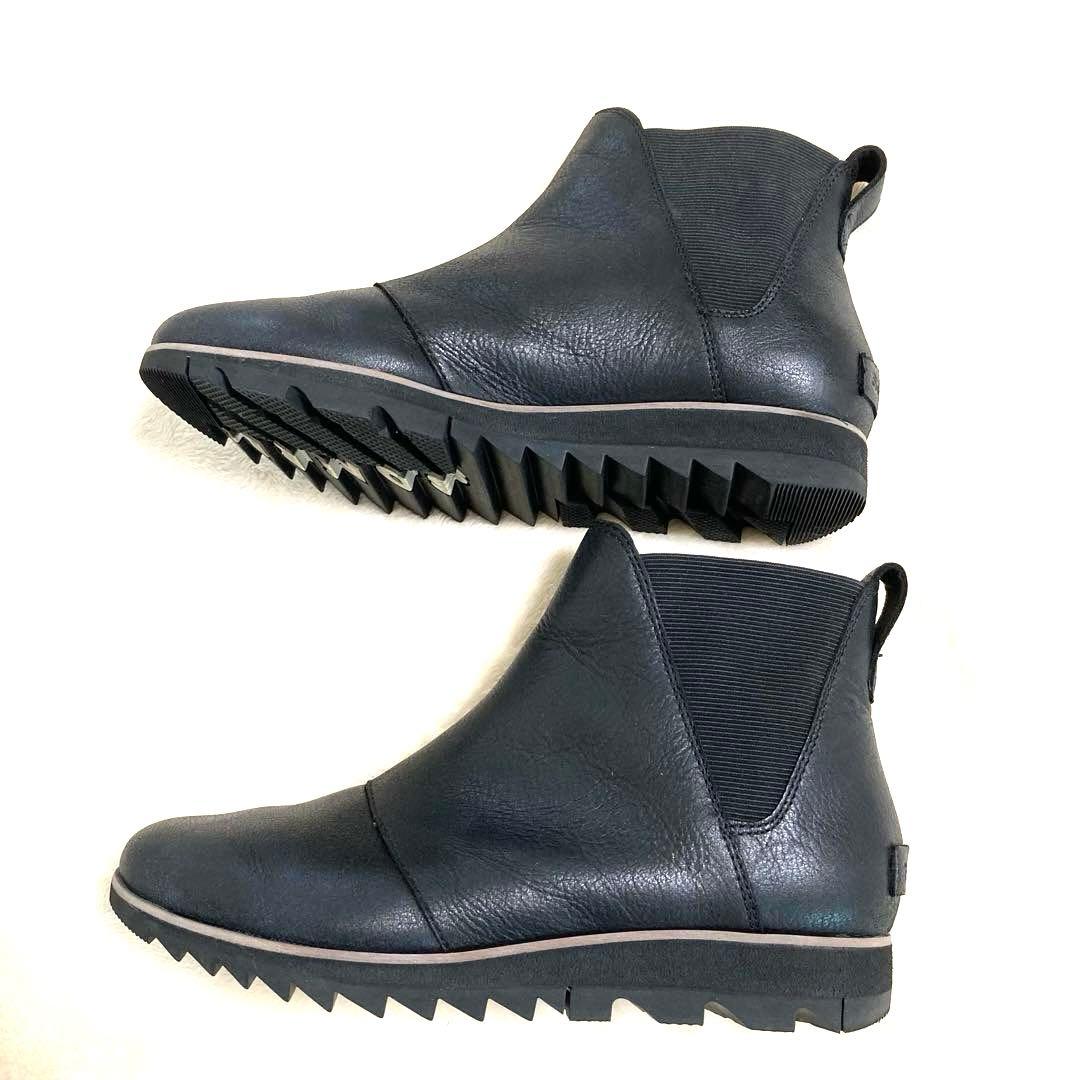 SOREL ハーローチェルシー 防水 レザーアンクルブーティー サイドゴアブーツ
