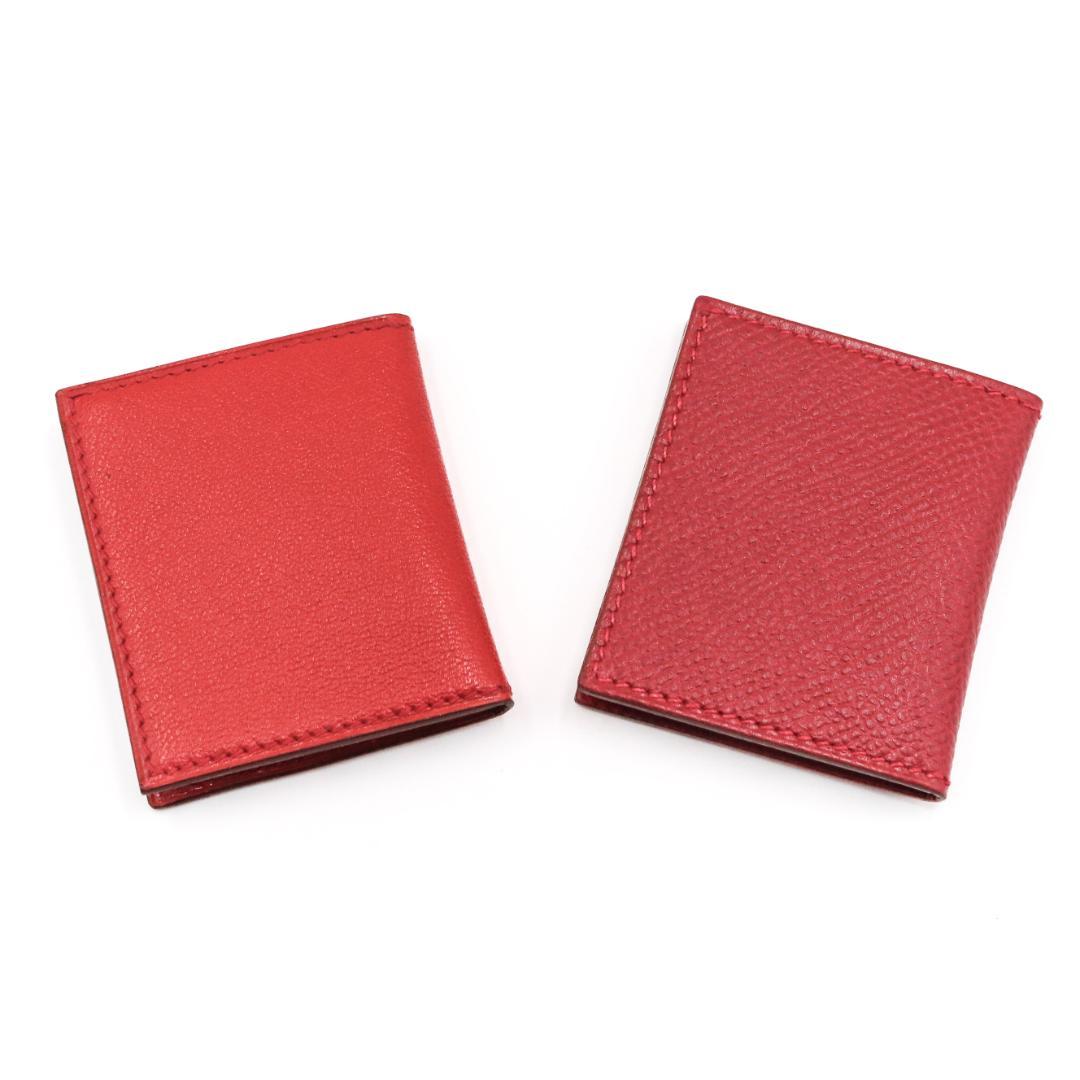 HERMÈS ミニフォトケース トランプ レッド 高さ64mm