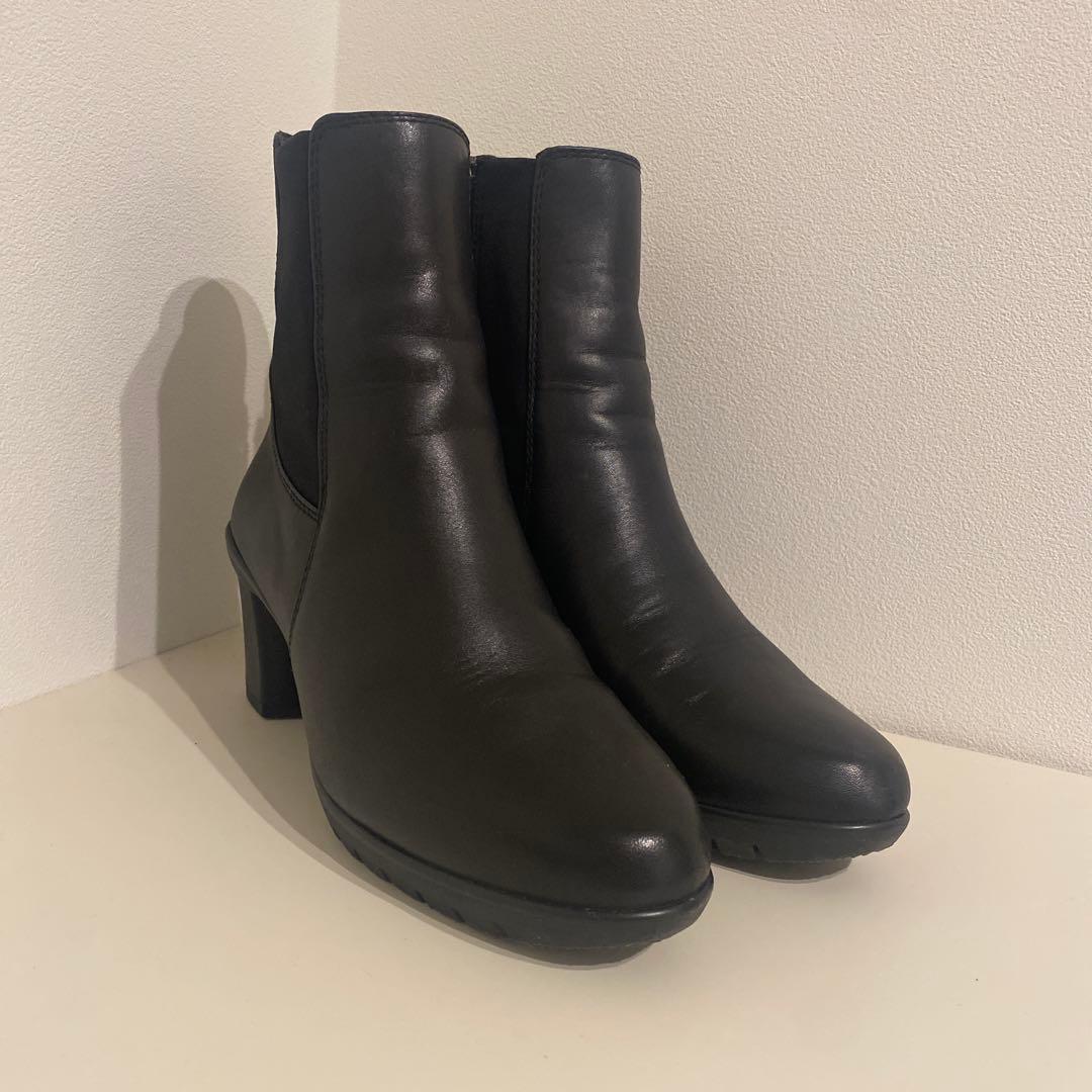 fitfit ブラックジッパーブーツ 24cm