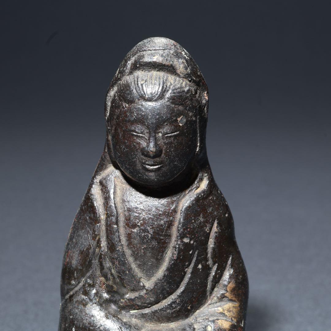 観音坐像　銅製　仏像　骨董　江戸時代　R1681