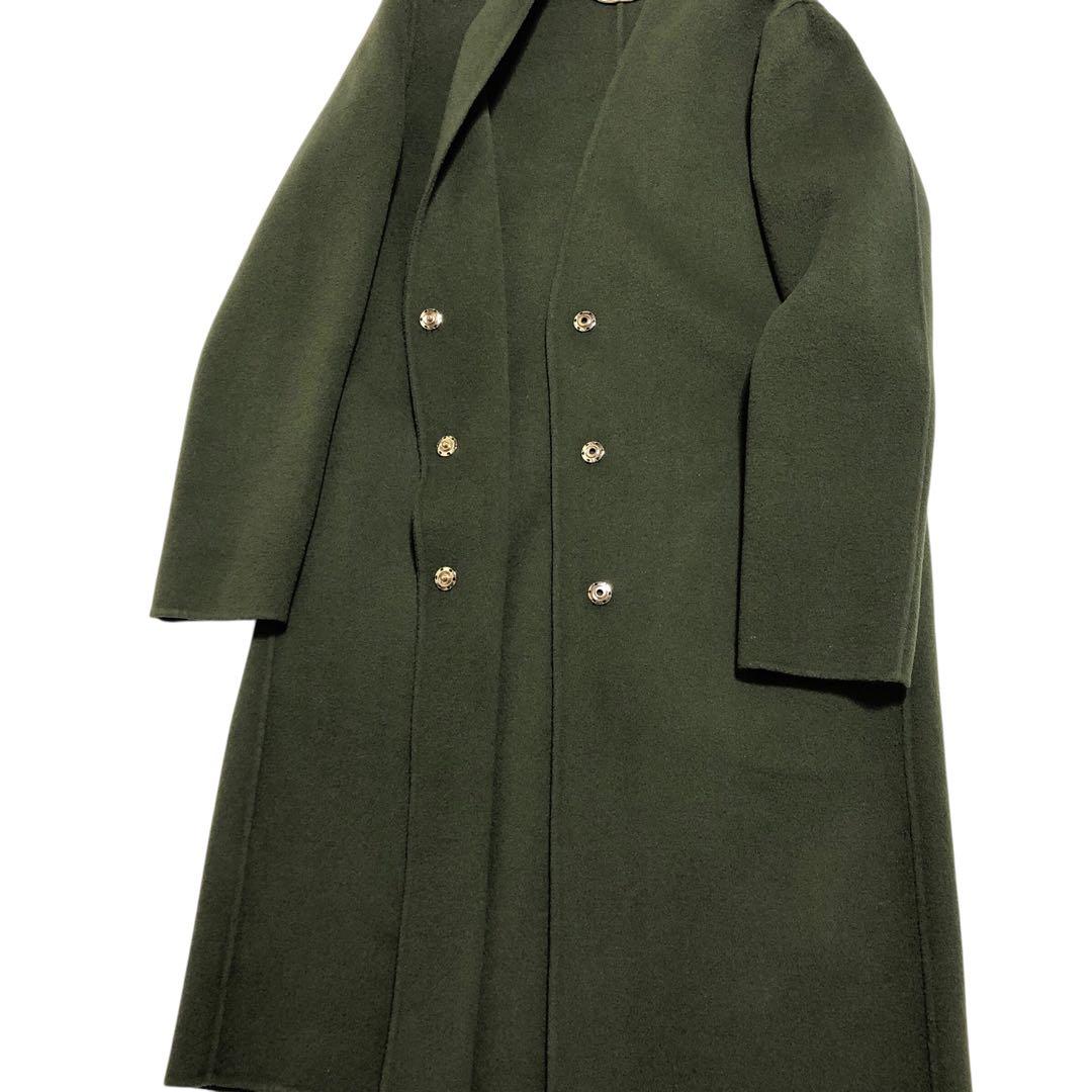 MaxMara MARELLA マフラー付 ノーカラーコート M ウール 高級